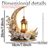 NNETM Elegant Ramadan Lantern & Floral Acrylic Decor
