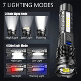 NNETM High-Power LED Flashlight Zoomable Rechargeable 7 Modes