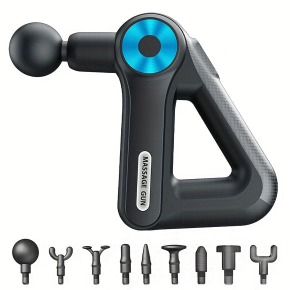 NNETM Large Capacity Fascia Gun Massager - 9 Interchangeable Heads(Black)