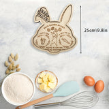 NNETM Easter Bunny Wooden Tray Centerpiece Rustic Decor