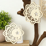 NNETM 10pcs Islamic Wooden Eid Pendants Ramadan Home Decor