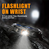 NNETM Smart Watch with Flashlight:Wireless Activity Tracker - Black/Orange