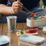 NNETM Aluminum Lunch Box Set with Cutting Board