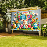 NNETM Easter Bunny Eggs Banner Polyester Decoration