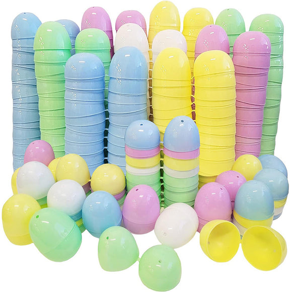 NNETM 50pcs Fillable Pastel Plastic Easter Eggs for Egg Hunt