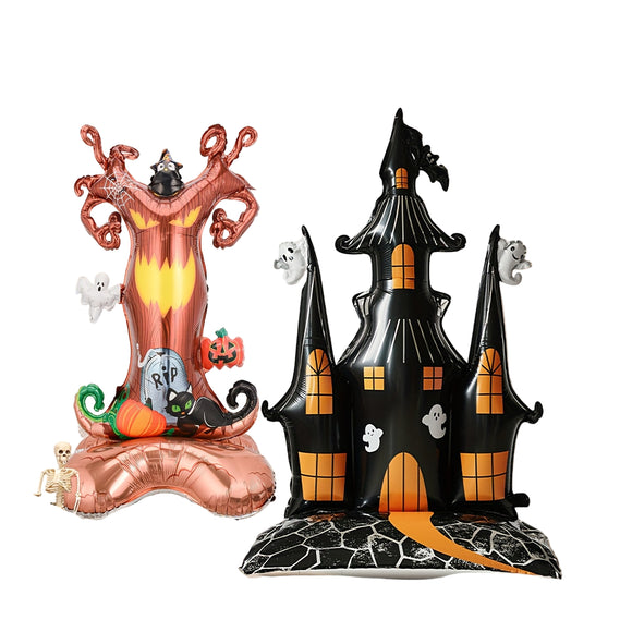 NNETM Halloween Haunted House & Tree Foil Balloons (2pcs)