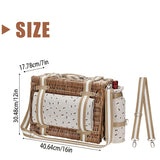 NNETM Four-Person Rattan Picnic Basket Set