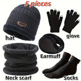 NNETM Winter Knit Accessories Set for Adults (5-Piece)