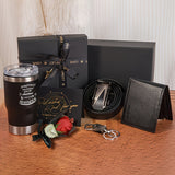 NNETM Men's Gift Set with Wallet Belt Keychain (6pcs)