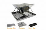 NNETM Foldable Charcoal BBQ Grill Stainless Steel Portable Camping