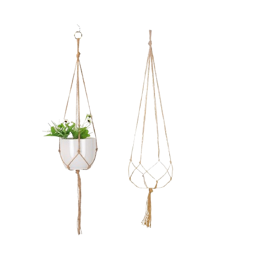 NNEOBA Hanging Plant Handmade Macrame Plant Hanger Flower Pot Planter Hanger Wall Decor Courtyard Garden Hanging Planter Hanging Basket
