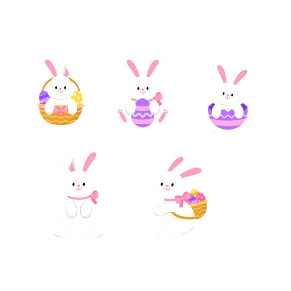 NNETM 5pcs Waterproof Bunny and Easter Eggs Yard Signs