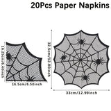 20pcs, Napkins, Spider Web Paper Napkins, Spider Web Shaped Irregular Paper Napkins, Halloween Party Decorations for Home, Spooky Halloween Table Decor, Halloween Party Supplies, Happy Halloween Gifts, Event Party Napkins
