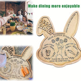 NNETM Easter Bunny Wooden Tray Centerpiece Rustic Decor