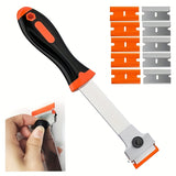 Long Handle Stainless Steel Scraper – Multi-Purpose Glass, Paint & Sticker Removal Tool with Replaceable Blade