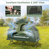 NNECW 1-Person Camping Tent Cot with Air Mattress and Carry Bag for Picnic, Trip