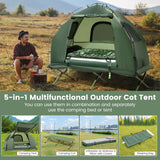 NNECW 1-Person Camping Tent Cot with Air Mattress and Carry Bag for Picnic, Trip
