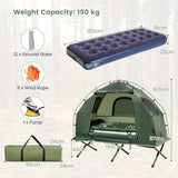 NNECW 1-Person Camping Tent Cot with Air Mattress and Carry Bag for Picnic, Trip