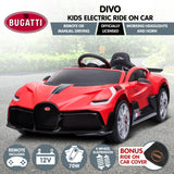 NNEDPE Licensed Bugatti Divo Electric Kids Ride-on Car  - Red