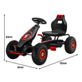 NNEDPE G18 Kids Ride On Pedal Powered Go Kart Racing Style - Red