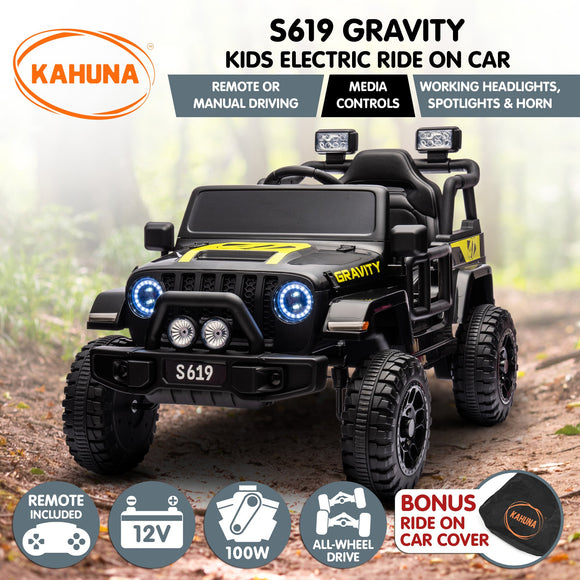 NNEDPE S619 Gravity Kids Electric Ride On Car - Black