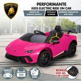 NNEDPE Lamborghini Performante Kids Electric Ride On Car Remote Control Pink
