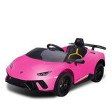 NNEDPE Lamborghini Performante Kids Electric Ride On Car Remote Control Pink