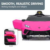 NNEDPE Lamborghini Performante Kids Electric Ride On Car Remote Control Pink