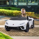 NNEDPE Lamborghini Performante Kids Electric Ride On Car - White