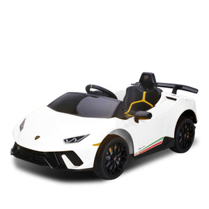 NNEDPE Lamborghini Performante Kids Electric Ride On Car - White