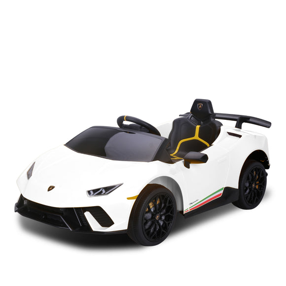 NNEDPE Lamborghini Performante Kids Electric Ride On Car - White