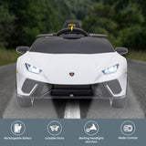 NNEDPE Lamborghini Performante Kids Electric Ride On Car - White