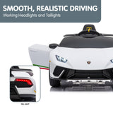 NNEDPE Lamborghini Performante Kids Electric Ride On Car - White