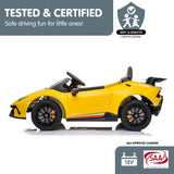 NNEDPE Lamborghini Performante Kids Electric Ride On Car - Yellow