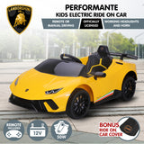 NNEDPE Lamborghini Performante Kids Electric Ride On Car - Yellow