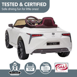 NNEDPE Licensed Lexus LC 500 Kids Electric Ride On Car - White