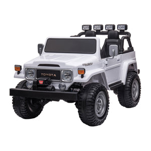 NNEDPE Licensed Toyota FJ-40 Kids Ride On Electric Toy Car 80W - White