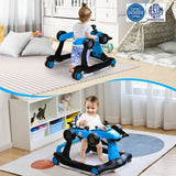 NNECW 4-in-1 Foldable Activity Car Walker with Adjustable Height and Speed-Blue