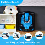 NNECW 4-in-1 Foldable Activity Car Walker with Adjustable Height and Speed-Blue