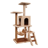 NNEDPE 125cm Cat Tree Scratching Post - Beige