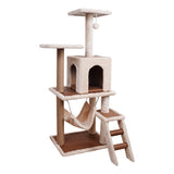 NNEDPE 125cm Cat Tree Scratching Post - Beige