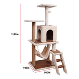 NNEDPE 125cm Cat Tree Scratching Post - Beige