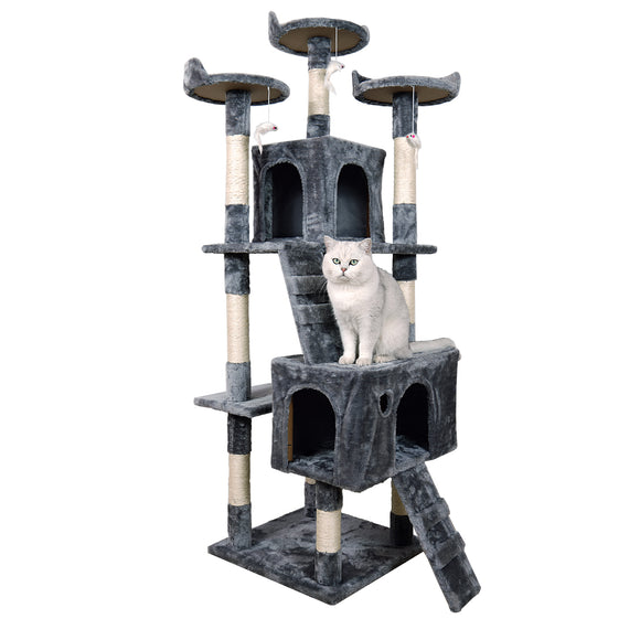 NNEDPE 170cm Cat Tree Scratching Post - Dark Grey