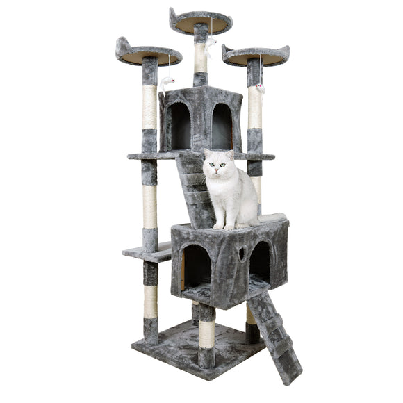 NNEDPE 170cm Cat Tree Scratching Post - Silver Grey