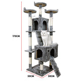 NNEDPE 170cm Cat Tree Scratching Post - Silver Grey