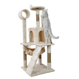 NNEDPE 135cm Cat Tree Scratching Post - Beige