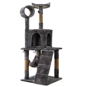 NNEDPE 135cm Cat Tree Scratching Post - Dark Grey