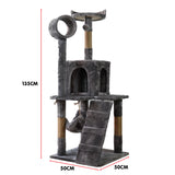 NNEDPE 135cm Cat Tree Scratching Post - Dark Grey