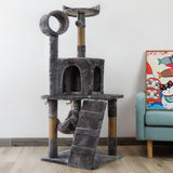 NNEDPE 135cm Cat Tree Scratching Post - Dark Grey