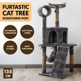 NNEDPE 135cm Cat Tree Scratching Post - Dark Grey